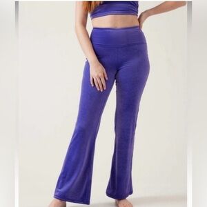 Athleta Elation Velvet Flare Pant Purple SIZE XL